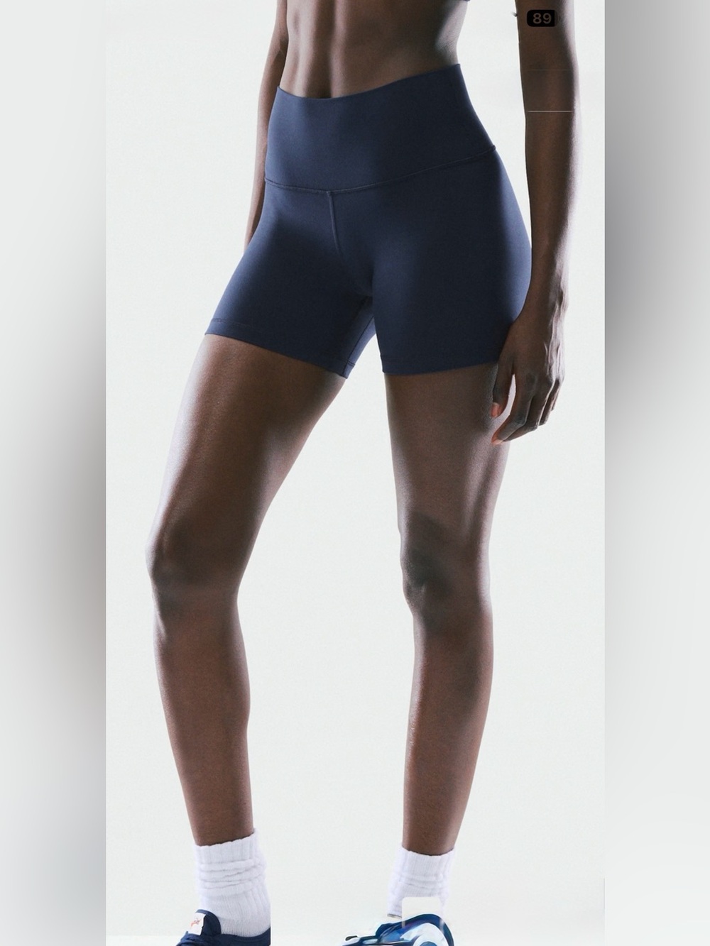 Aritzia Golden Navy High-Waist  5” Athletic Shorts